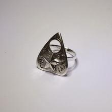Load image into Gallery viewer, silver hand made quija planchet ring