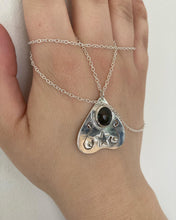 Load image into Gallery viewer, This is a one off hand made piece featuring a black, ethically sourced Ethiopian opal as the Planchette 'eye'. Photos do not do this opal justice, it has beautiful flashes of green, blue, red, yellow, and it has a honeycomb like pattern.