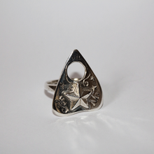 Load image into Gallery viewer, silver hand made quija planchet ring