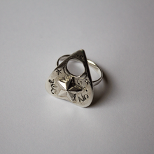 Load image into Gallery viewer, silver hand made quija planchet ring
