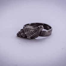 Load image into Gallery viewer, solid silver spiral shell ring
