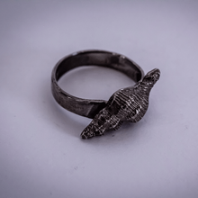 Load image into Gallery viewer, solid silver spiral shell ring