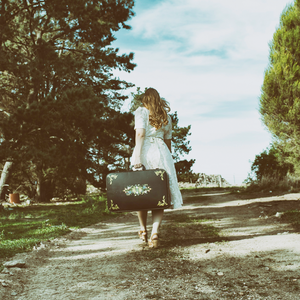 Girl walking down first path