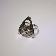 Load image into Gallery viewer, silver hand made quija planchet ring
