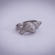 Load image into Gallery viewer, solid silver spiral shell ring
