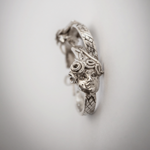 silver medusa hoop earrings